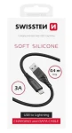 Swissten SOFT SILICONE dátový kábel USB - Lightning 0.4m čierna (71506518)