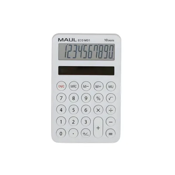Maul ECO MD 1 biela / Kalkulačka / desaťmiestna / solárne napájanie (7275002)