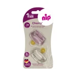 NIP Cherry Cumlík kaučuk veľkosť 1 (0-6m) červená/hnedá 2ks (NIP38882-51)