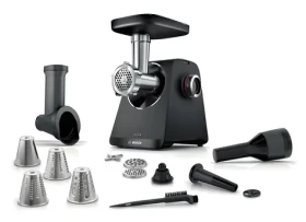 BOSCH MFWS440B Séria 4 strieborná / Mlynček na mäso / 1900 W / 2,5 kg/min / 2 rýchlosti / reverz (MFWS440B)