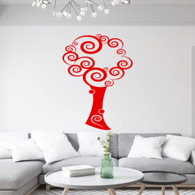 Veselá Stena Samolepka Tajomný strom Farba: červená, Veľkosť: 100 x 136 cm
