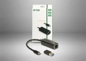Inter-tech Argus IT-732 čierna / Adaptér / USB-C na RJ-45 / 2,5 Gigabit Ethernet / podpora WOL (88885593)