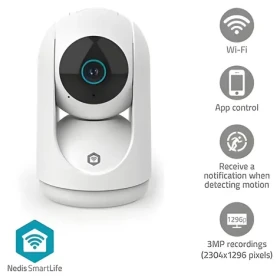 Nedis WIFICI23CWT biela / Vnútorná kamera / Wi-Fi / SmartLife / 3MP Full HD 1296p / Náklon / microSD (WIFICI23CWT)