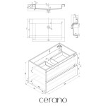 CERANO - Kúpeľňová skrinka Carole - čierna matná + umývadlo z lit. mramoru Ovo - biela lesklá - 80,5x53x46,5 CER-979935