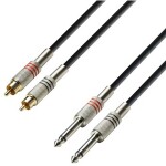 Adam Hall K3TPC0100 audio prepojovací kábel [2x cinch zástrčka - 2x jack zástrčka 6,3 mm (mono)] 1 m čierna; K3TPC0100