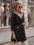 Dámska prechodná bunda typu parka s kapucňou, čierna, FashionStreet TY5833 S
