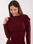 Elegantná blúzka vo vínovej farbe s vypchávkami (21898) odstíny červené uni velikost