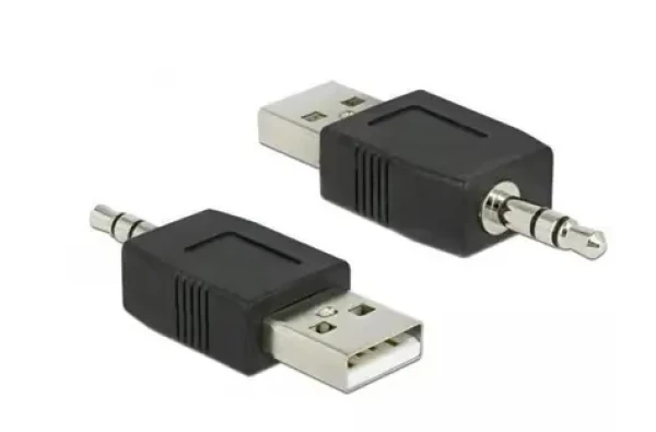 DeLock adaptér USB-A samec - Jack 3,5 mm samec pre iPod Shuffle / Adaptér / čierny (66069)