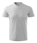 Tričko s výstrihom do V unisex svetlo šedá modrá XL