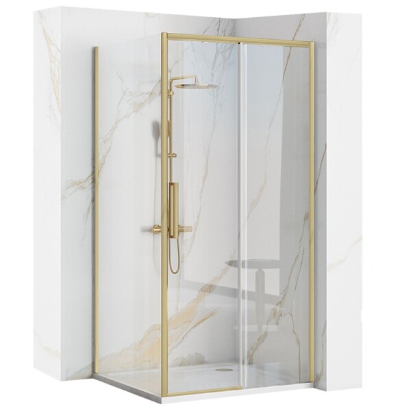 REA - Sprchová kabína Rapid Slide Gold Brush Dvere: 110 x Sprchová zástena: 80 KPL-K5646