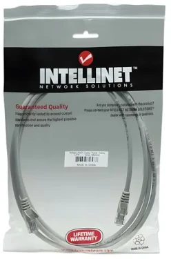 Intellinet U/UTP Cat5e šedá / Patch kábel / RJ-45 / 5 m / Pozlátené kontakty (319812)
