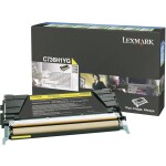 Lexmark C736 X736 X738 vratný toner originál žltá Maximálny rozsah stárnek 10000 Seiten; C736H1YG