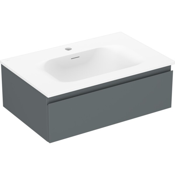 MEXEN/S - Orio kúpeľňová skrinka 70 cm s umývadlom Vela, 1 šuplík, grafit mat/biela mat 91A10-07023-1-BF66-W23M01