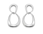 Hot Diamonds Pôvabné strieborné visiace náušnice s diamantmi Sleek DE742