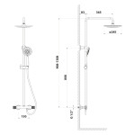 SAPHO - SOLARIS sprchový stĺp s termostatickou batériou, čierna/meď mat WD139PG