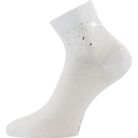LONKA Ponožky dámské elegantní FLITANA 03 s kamínky BÍLÉ (3 páry) 35-38 126891