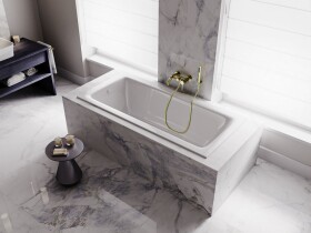 BESCO - Obdĺžniková vaňa TALIA SLIM - Nožičky k vani - S nožičkami, Rozmer vane - 170 × 75 cm VANTAL17SLIM+OLVPINOZ