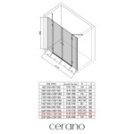 CERANO - Sprchové 2-pantové dvere Marino L/P - 6 mm - chróm, transparentné sklo - 228(119+109)x190 CER-8050BD7548