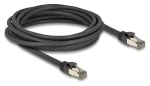 DeLock RJ45 Cat.6A U/FTP čierna / Sieťový kábel / 5 m / nerezový vnútorný plášť / odolný voči vlhkosti a prachu (80243)