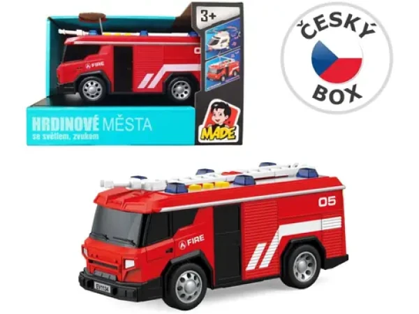 Made 25233 - Auto hasiči 1:24 s batériami