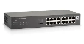 LevelOne GEU-1621 sivá / Switch / 16x Gigabit Ethernet / 19" Rack / neriadený (GEU-1621)