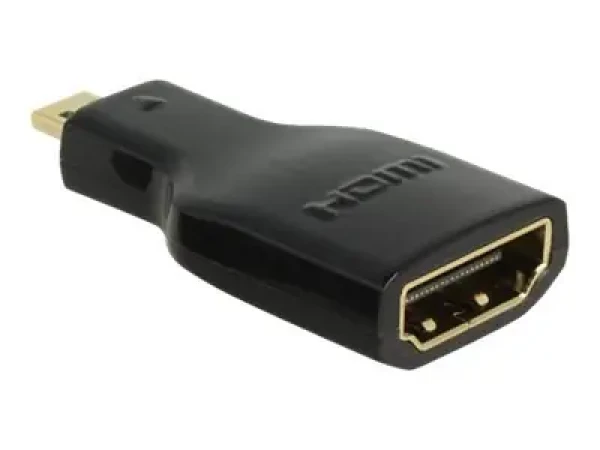 DeLock HDMI A - Micro-D čierna / Adaptér / Micro-HDMI (M) - HDMI (F) / 4K / pozlátené kontakty (65664)