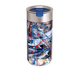 Quokka Boost Coffee Tumbler 400ml Abstract / Termohrnček so sitkom / nerezová oceľ (8412497400676)