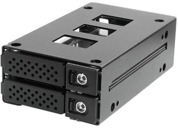 Aptel JOUJYE Backplane JJ-N-29SS15 fuer 2 SATA SAS I II III HDD/SSD 6,4cm/2,5Zoll bis 12Gbps Inklusive Einbauwinkel fuer 5,25Zoll Bay