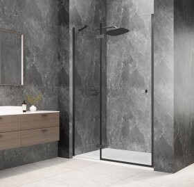 POLYSAN - GLOBE GUN METAL sprchové dvere do niky 800, číre sklo, ľavá GB1080LGM