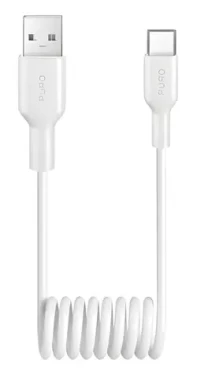 Puro Špirálový dátový kábel biela / Dátový kábel / USB-A - USB-C / 10 W / 1 m