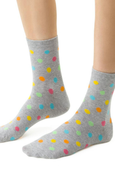 Dámske vzorované ponožky 099 MELANŽOVÁ SVĚTLE ŠEDÁ 35-37