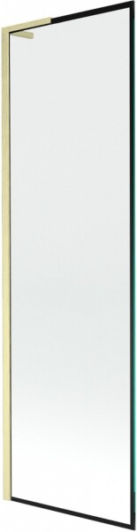 MEXEN/S - Next L vaňová zástena FIX 60 x 150, čierna vzor, zlatá kartáčovaná 895-060-000-03-70-55