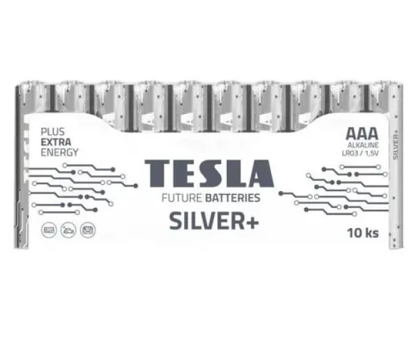 Teslá SILVER+ alkalická mikrotužková batéria AAA (LR03) 10 ks / fólia (1099137215)