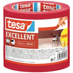 Tesa EXCELLENT 56548-00000-00 krepová lepiaca páska červená (d x š) 50 m x 30 mm 3 ks; 56548-00000-00