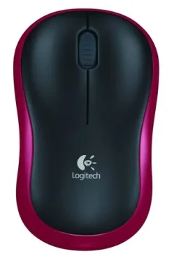Logitech myš Wireless Mouse M185 / optická / 3 tlačidlá / červená-čierna (910-002237)
