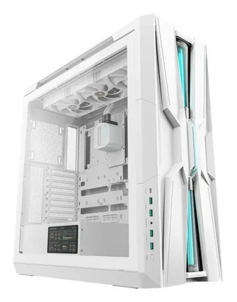 DEEPCOOL GENOME III biela / PC skriňa / Integrované vodné chladenie / Temperované sklo / LCD 5,5" (R-GENOME-WHALA3-G-3)