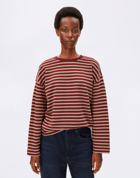 Armedangels Frankaa Maarlen Stripe 3677 velvet red-honey reed XS