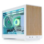 Lian Li DAN A3-mATX Wood Edition biela / Micro ATX / 2x USB 3.0 A / 1x USB-C / bez zdroja / priehľadná bočnica (A3W-WDG)