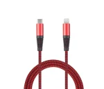 2GO 797197 červená / Dátový a nabíjací kábel / Lightning - USB-C / 1 m / nylon (797197)