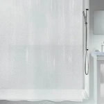 Spirella GALETS sprchový záves motív kamienky biely / PEVA / 180 x 200 cm (7610583130280)