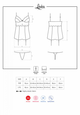 Korzet loviace corset - Obsessive L/XL červená