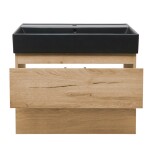 Kúpeľňová skrinka 2 zásuvková s umývadlom SAT B-Way 79x50x45 cm dub mat BWAY280OAKU2BB BWAY280OAKU2BB