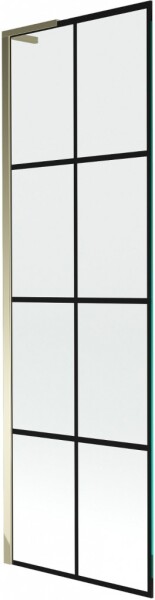 MEXEN/S - Next L vaňová zástena FIX 60 x 150, čierna vzor, zlatá 895-060-000-03-77-50