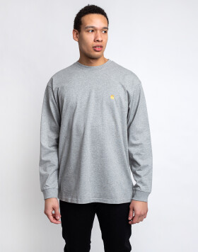 Carhartt WIP L/S Chase T-Shirt Grey Heather / Gold S