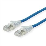 Secomp 21.05.0504 RJ45 sieťové káble, prepojovacie káble CAT 6A S/FTP 0.50 m modrá dvojžilový tienený, bez halogénov, samozhášavý 1 ks; 21.05.0504
