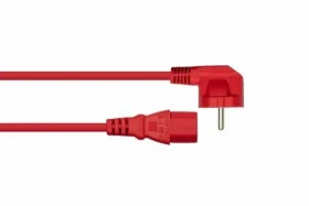 Kabelmeister Schuko 90 ° - C13 červená / Napájací kábel / 1 m / 10 A / 250 V (SK0130-R010)