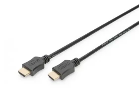 Digitus HDMI propojovací kabel s Ethernetem 5m černá / Kabel HDMI / typ A / 1.4 / pozlacené konektory (AK-330114-050-S)