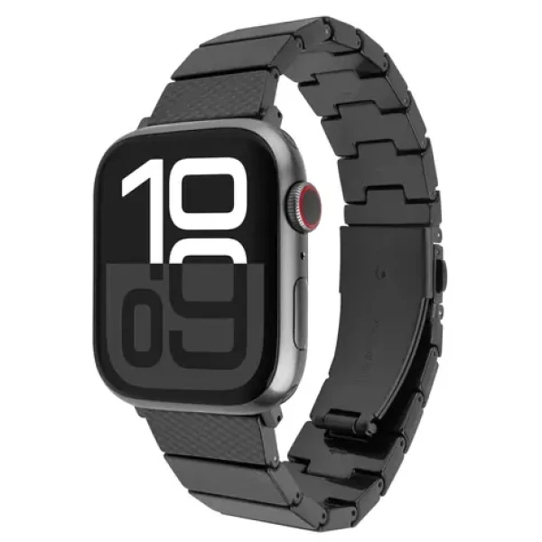 FIXED Resin Strap Carbon Black / Remienok / pre Apple Watch 44/45/46/49 mm / živica / nastaviteľná dĺžka (FIXREST-434-CB)
