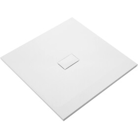 CERANO - Sprchová vanička štvorcová FlexiCut - SMC/minerálny kompozit - upraviteľná - biela matná - 100x100x3 CER-666055