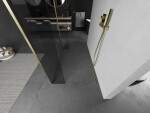 MEXEN/S - Kyoto Sprchová zástena WALK-IN voľne stojaca 125 x 30 x 30, transparent, zlatá kartáčovaná 800-125-030-222-55-00-030